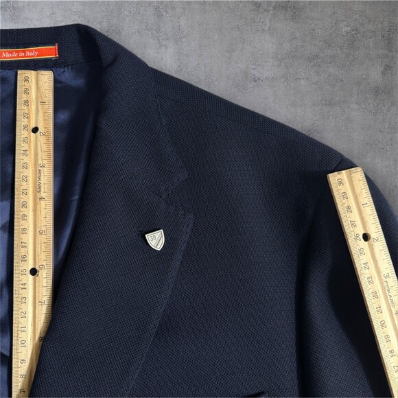 CREMIEUX Italy Made Mens 48R Navy Blazer Sport Coat Italian Wool 2-Button Jacket - Picture 11 of 13